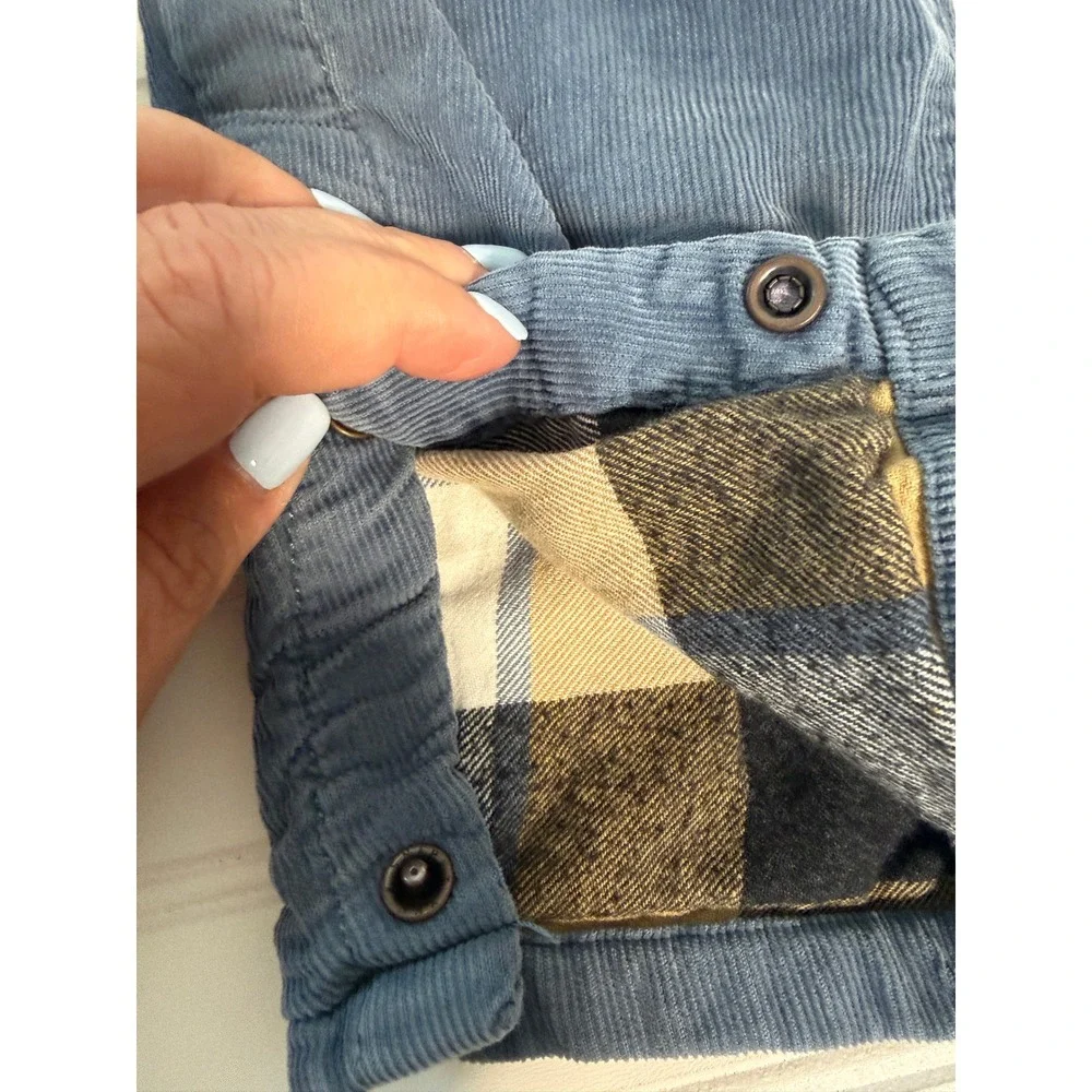 OshKosh B'gosh Overalls Kids 18M Blue Flannel Lined Corduroy Vestbak OSH11771